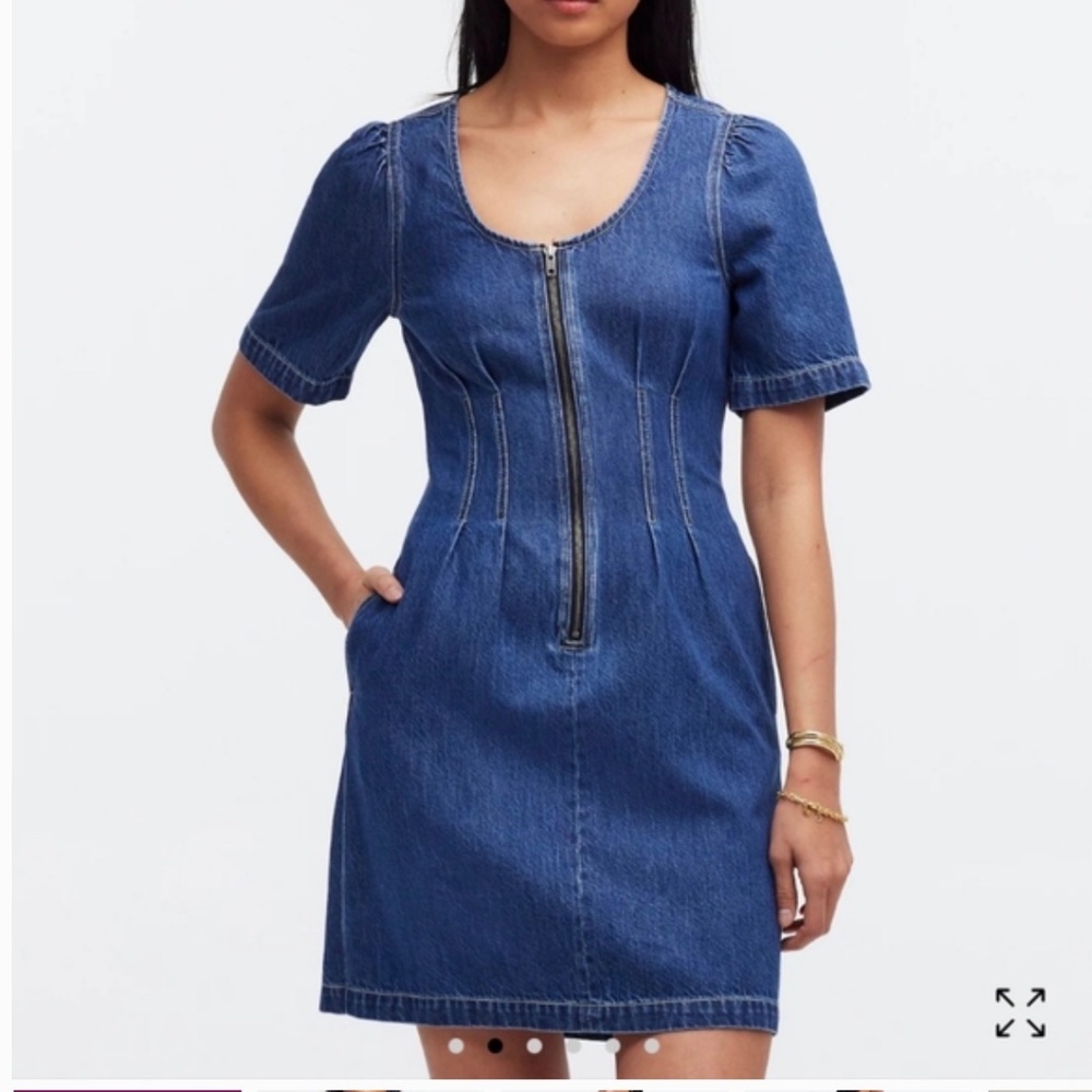Madewell Denim Darted Mini Dress in Pixie Wash